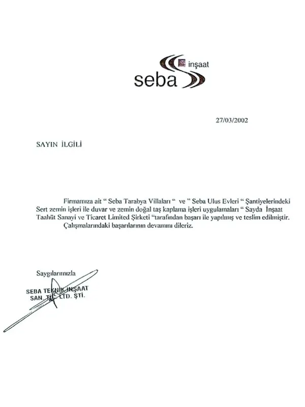 Sayda İnşaat iş bitirme belgesi 25